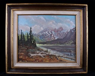 Ralph Mason Mountain Lake Acrylic Painting