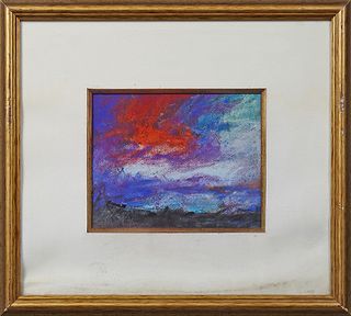 Joachim Cassell (Spanish, New Orleans), "Sunset Clouds," 2011, pastel, signed and dated lower left, titled verso, presented in a gil...