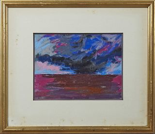 Joachim Cassell (Spanish, New Orleans), "Storm Clouds," 1990, pastel, signed and dated lower left, presented in a gilt frame, H.- 8...