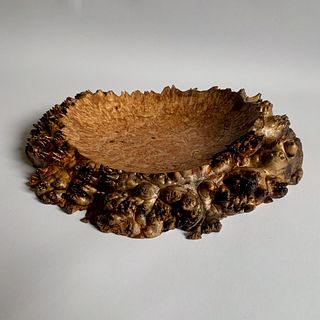 Wood Bowl-Rare Maple Burl Cap