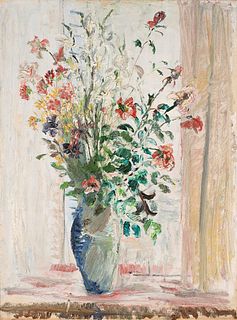 Adriano Spilimbergo (Buenos Aires 1908-Spilimbergo 1975)  - Natura morta con vaso di fiori