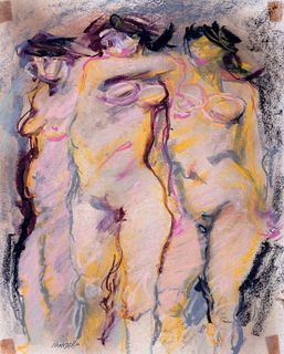 Fausto Pirandello (Roma 1899-Roma 1975)  - Three bathers