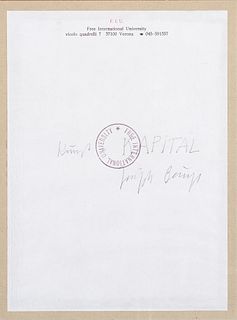 Joseph Beuys (Krefeld 1921-Düsseldorf 1986)  - F.I.U