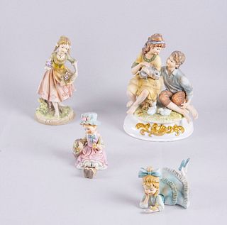Lote figuras decorativas. Japón, siglo XX. Elaboradas en porcelana Lefton, Ardeco y Classic Gallery. Acabado gress. Piezas: 4