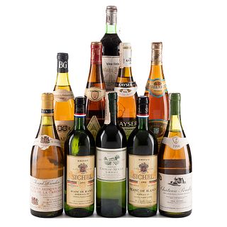 Vinos Tintos y Blancos de Francia, México y Alemania. a) Chablis. b) Château Croix Du Moulin. c) Châtau Domecq. Total de piezas: 10.