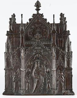 Continental patinated bronze icon, late 19th c., 8'' x 5 3/4''. Provenance: DeHoogh Gallery