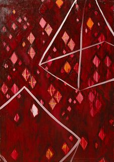 Francesca "Frahn" Koerner (New Orleans), "Abstract Diamonds," 1999, oil on canvas, signed and dated verso, gallery wrapped, H.- 64 i...