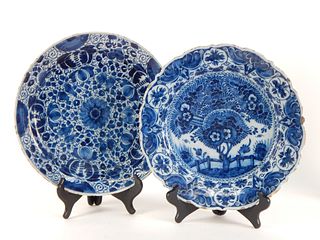 2PC Delft Pottery Blue and White Chargers