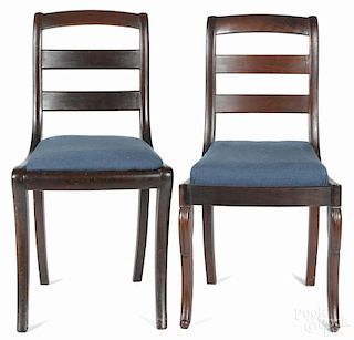 Two Empire mahogany side chairs, 19th c.
