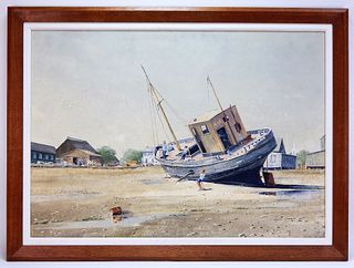 Wayne Davis Impressionist Boat Painting