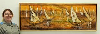 Van Hoople Modernist Boat Texture Painting
