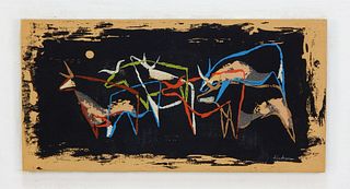 Philip Hicken Semi Abstract Buffalo Painting