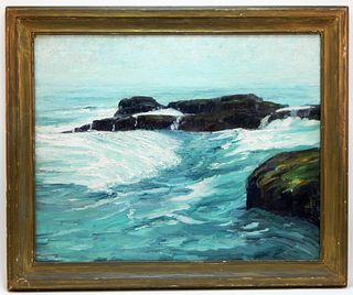Theophile Schneider Impressionist Sea Painting
