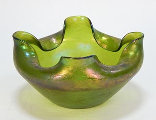 Attr. Loetz Iridescent Art Glass Bowl