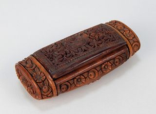 19C Anglo-Indian Coquilla Nut Snuff Box