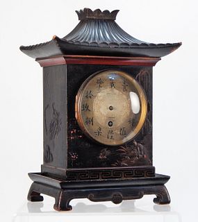 19C French Chinoiserie Mantle Clock