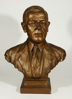 1917 E. Peruggi Plaster Bust of Woodrow Wilson