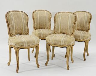 C.1900 French Louis XV Painted Side Chairs