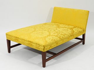 American Mahogany Royal Yellow Silk Chaise Lounge