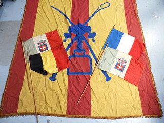 C.1900 European Family Crest Banner Flag