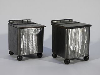 2 Robert Koch Brushed Steel Canisters