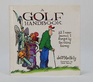 Jeff MacNelly Signed Golf Handbook & Card