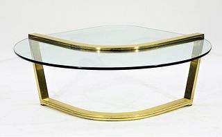 Leon Rosen Pace Collection Brass Glass Table