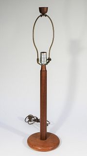 Vintage Danish Modern Teak Wood Table Lamp
