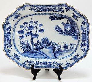 18C Chinese Nanking Botanical Porcelain Platter