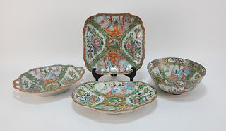4PC Chinese Rose Medallion Serving Dish Group