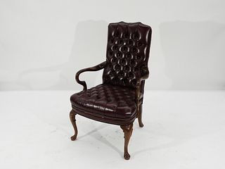 Hitchcock Tufted Leather Chesterfield Arm Chair