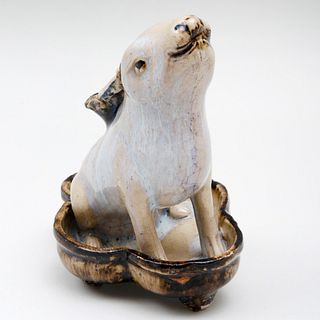 Chinese Glazed Pottery Rabbit Form Vessel