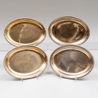 Set of Four Irish Silver-Gilt Oval Dishes