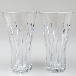 Pair of Large Bacarrat Glass Vases