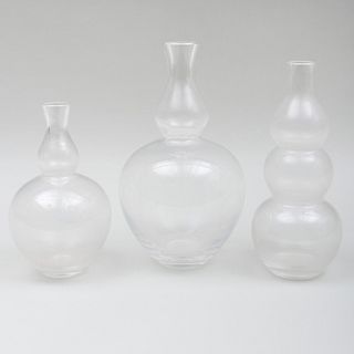 Group of Three Kagami Glass Vases