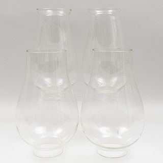 Large Group of Glass Hurricane and Photophore Shades