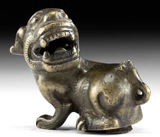 18th C. Tibetan Bronze Foo Dog / Kylin