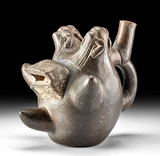 Moche Pottery Stirrup Vessel - Scene of Justice