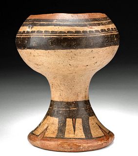 Panamanian Cocle Pottery Polychrome Pedestal Bowl