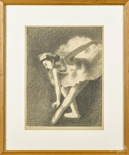 Moses Soyer (American 1899-1974), lithograph of a ballerina, signed lower right, 13 1/2'' x 10''.