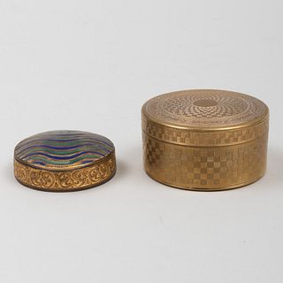 Two Continental Gilt-Metal Snuff Boxes