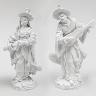 Two Meissen Porcelain Companion Figures of Malabar Musicians