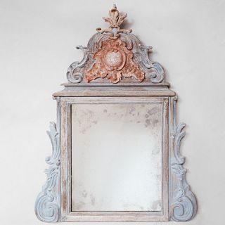 Louis XIV Style Provincial Painted Mirror