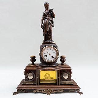 Renaissance Revival Bronze Commemorative Mantel Clock for The Grand Lodge of Canada