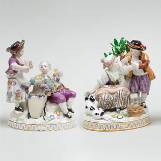 Pair of Meissen Porcelain Figure Groups