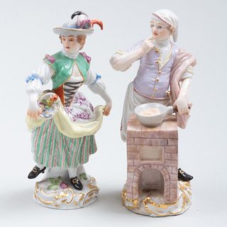 Meissen Porcelain Figure of a Baker and a Flower Seller