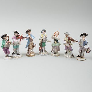 Group of Seven Meissen Porcelain Figures 