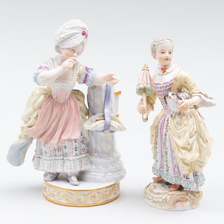 Two Meissen Figures of Maidens