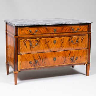 Italian Neoclassical Inlaid Olivewood Chest of Drawers