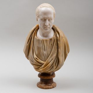 Italian Carved Marble Bust of Cicero